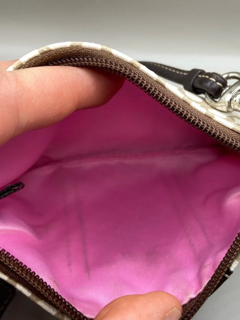 Coach Penelope Signature Patent Leather Wristlet